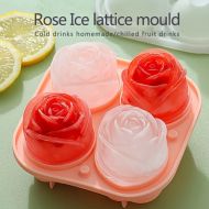 Stylová silikonová forma na led pro tvorbu ledu ve tvaru 3D růže