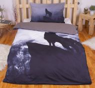 3D povlečení BedStyle 140x200 + 70x90 - Black Wolf