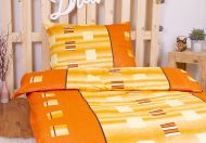 Mikrokrepové povlečení Premium Bed 140x200 + 70x90 - Oranžové kostičky