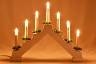 Vánoční svícen na žárovky (41x30x5.5cm) - Bílý