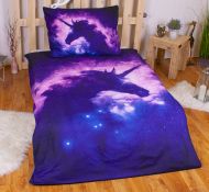 3D povlečení BedStyle 140x200 + 70x90 - Night sky unicorn