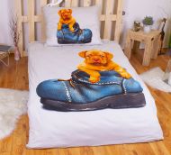 3D povlečení BedStyle 140x200 + 70x90 - Štěně v botě