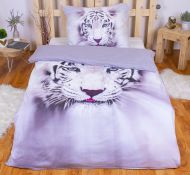 3D Povlečení BedStyle 140x200+70x90 White tiger II