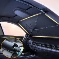 Skládací sluneční clona na čelní sklo automobilu | Děštník proti slunci na čelní sklo