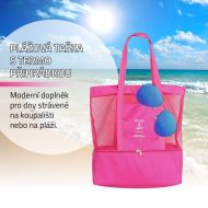 Plážová taška s termo přihrádkou - růžová