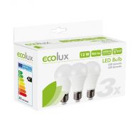 LED žárovka ECOLUX , 12W, E27, 3000K, 980lm - balení 3ks