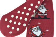 Dámské teplé ponožky s protiskluzovou podrážkou TURKEY - 1 pár, Santa a sob, velikost 35-38