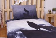 3D povlečení BedStyle 140x200 + 70x90 - Black Wolf
