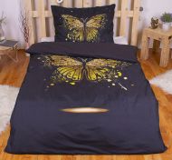 3D povlečení BedStyle 140x200 + 70x90 - Golden butterfly