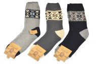 Vlněné ponožky ALPACA s norským vzorem - 3 páry, mix barev, velikost 40-43