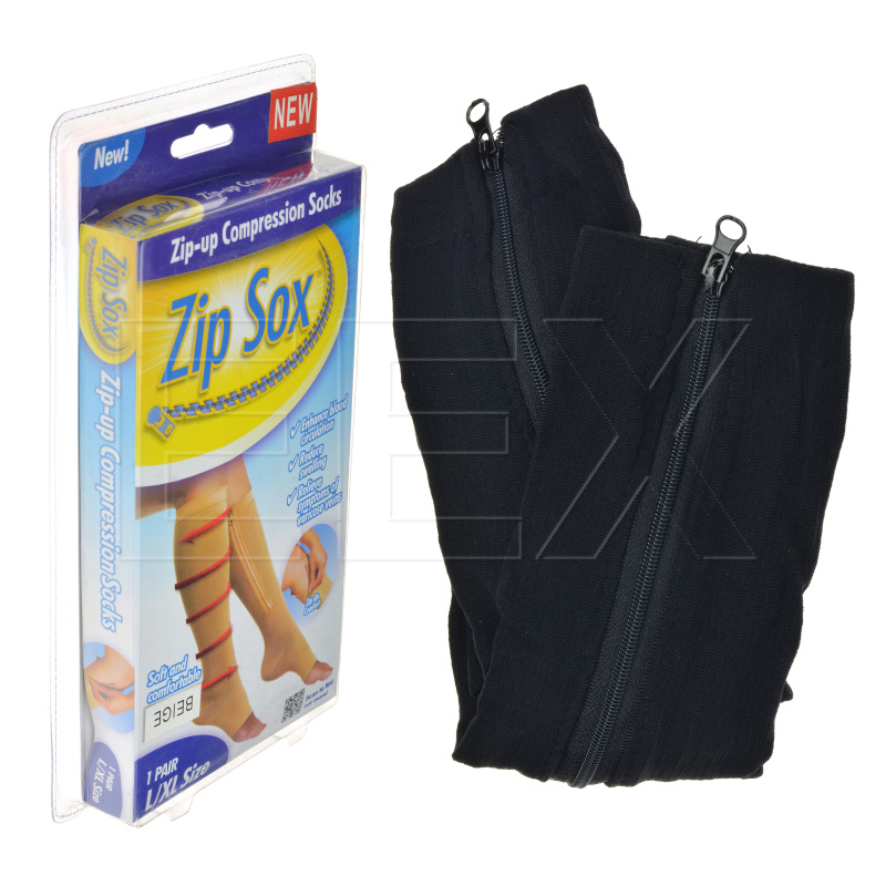 Ponožky bez špiček - Na zip - L/XL - Černé Ponožky bez špiček - Na zip - L/XL - Černé