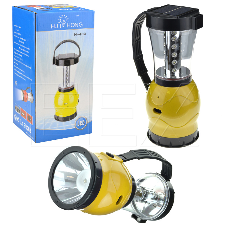 Solární kempingová LED lucerna - H-403 - 1.44W - Žlutá Solární kempingová LED lucerna - H-403 - 1.44W - Žlutá