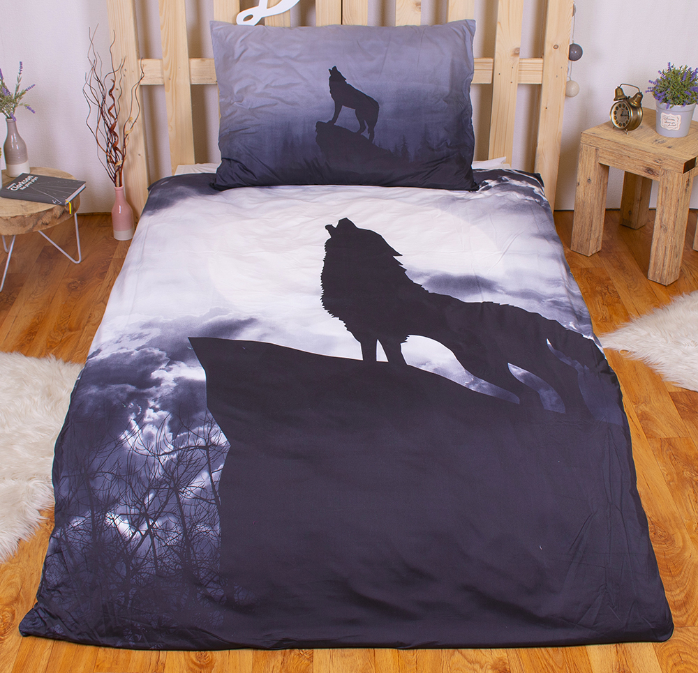 3D povlečení BedStyle 140x200 + 70x90 - Black Wolf 3D povlečení BedStyle 140x200 + 70x90 - Black Wolf