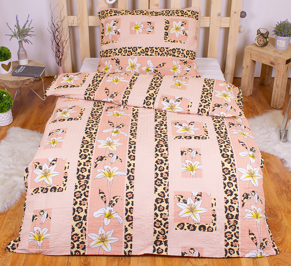 Krepové povlečení Premium Bed Exclusive 140x200 + 70x90 - Tygří lilie Krepové povlečení Premium Bed Exclusive 140x200 + 70x90 - Tygří lilie